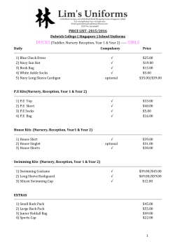 1 PRICE LIST -2015/2016 Dulwich College ( Singapore ) School