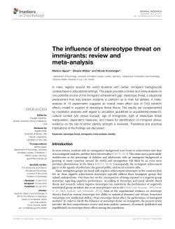 The influence of stereotype threat on immigrants: review and meta