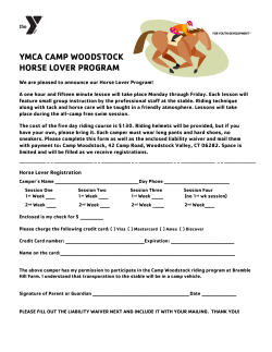YMCA CAMP WOODSTOCK HORSE LOVER PROGRAM