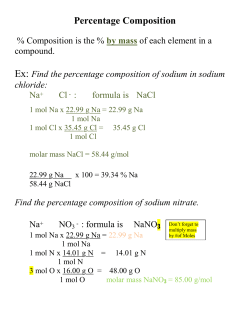 Find the percentage composition of sodium nitrate.