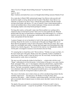 Have You Ever Thought About Killing Someone