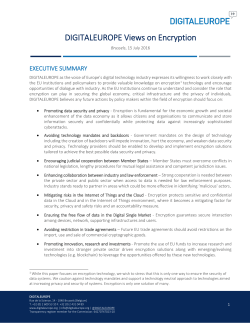 DIGITALEUROPE Views on Encryption