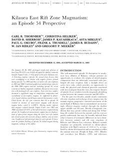 Kilauea East Rift Zone Magmatism: an Episode