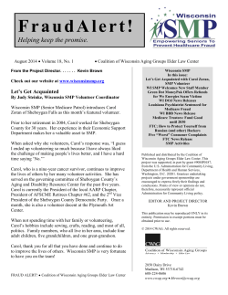 August 2014 - Wisconsin Senior Medicare Patrol