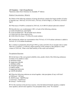 AP Chemistry &ndash; Unit 2 Exam Review *Questions