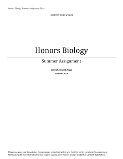 Honors Biology - Forsyth County Schools