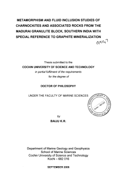 Metamorphism and Fluid Inclusion Studies of Charnockites and