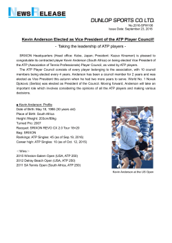 Kevin Anderson Elected as Vice President of the ATP Player Council