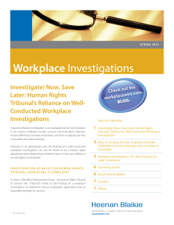 Conducted Workplace Investigations