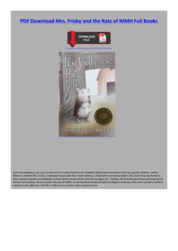 PDF Mrs. Frisby and the Rats of NIMH Full
