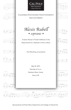 Alexis Rube   &bull; soprano - DigitalCommons@CalPoly