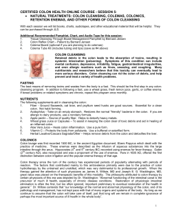 colon cleansing, colemas, colonics, retention enemas