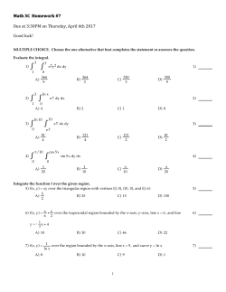 Math 3C Problem Set #7 - Berkeley City College