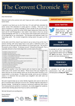 Headteachers Newsletter Friday 21st April 2017