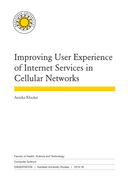 Improving User Experience of Internet Services in Cellular Networks