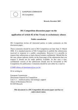 Discussion paper on the application of Article 82