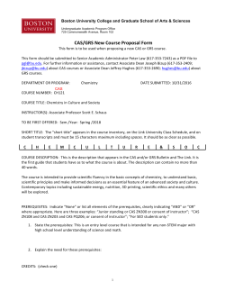 CAS CH 121 - Boston University
