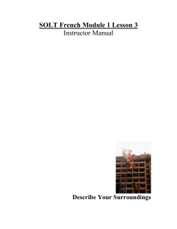 SOLT French Module 1 Lesson 3 Instructor Manual