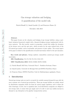 Gas storage valuation and hedging. A quantification of the model risk