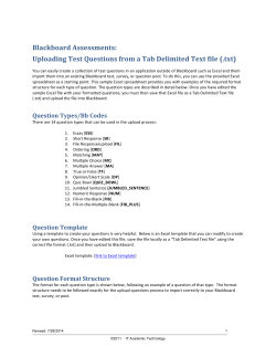 Uploading Test Questions from a Tab Delimited Text file