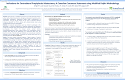 A Canadian Consensus Statement using Delphi Methodology