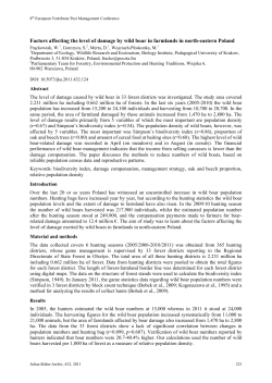 Factors affecting the level of damage by wild boar in farmlands in