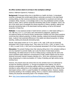 Do office workers desire to sit less in the workplace setting? Authors