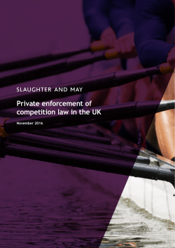 Private enforcement of competition law in the UK