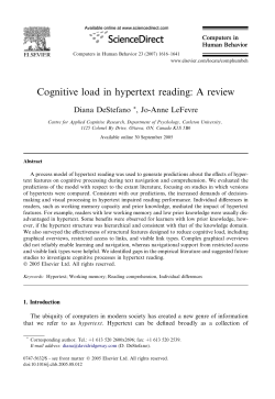 Cognitive load in hypertext reading: A review