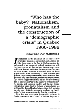 "Whohas the baby?" Nationalism, pronatalism and the construction