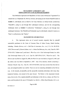 Settlement Agreement - In the Aiken and Jasper County, South