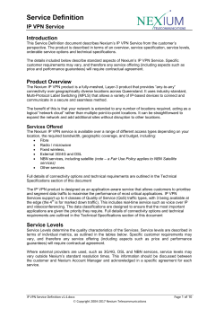 IP VPN Service Definition - Nexium Telecommunications