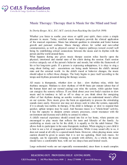 Music Therapy: Therapy that is Music for the Mind and Soul