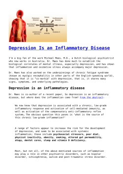 Depression Is an Inflammatory Disease
