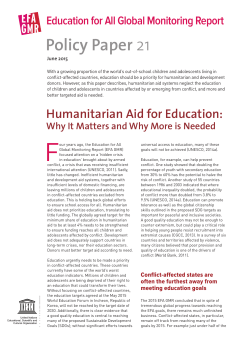 Humanitarian aid for education - UNESDOC