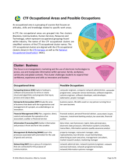 picture_as_pdf CTF Occupational Areas and Possible Occupations