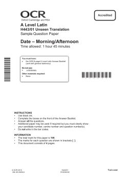 H443/01 Unseen Translation Sample Question Paper