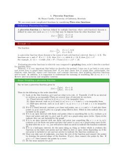 Piecewise Functions and Graphs of Piecewise