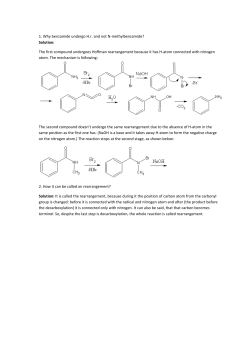 1. Why benzamide undergo H.r. and not N