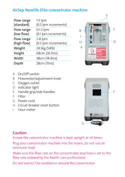 AirSep Newlife Elite concentrator machine Caution