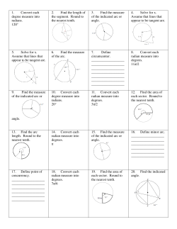1. Convert each degree measure into radians. 120&deg; 2. Find the