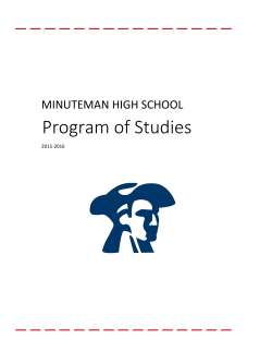Program of Studies - Minuteman High School