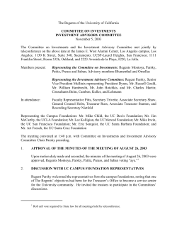 (November 5)  - The Regents of the University of California