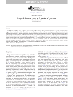 Surgical abortion prior to 7 weeks of gestation