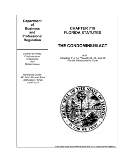 chapter 718, florida statutes – the condominium act