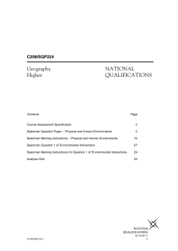 Geography NATIONAL Higher QUALIFICATIONS