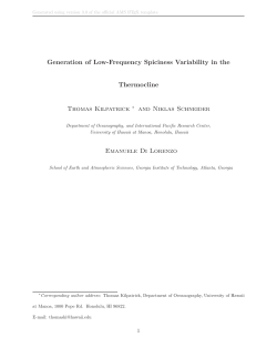 Generation of Low-Frequency Spiciness Variability in the