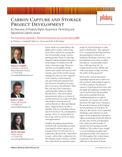 Carbon Capture and Storage Project Development