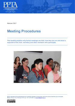 Meeting procedures for PPTA branches and regions