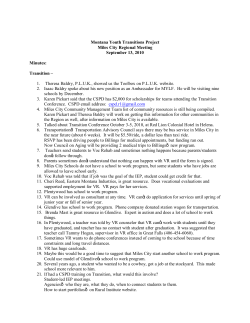 Montana Youth Transitions Project Miles City Regional Meeting